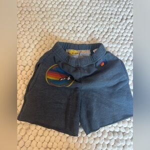 Aviator Nation Kids Gray Shorts with Rainbow Logo